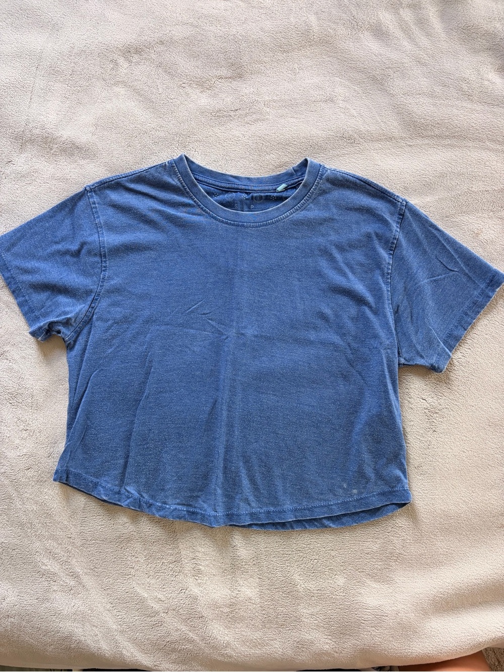 Classic Crop Blue Short Sleeve Tee - Women